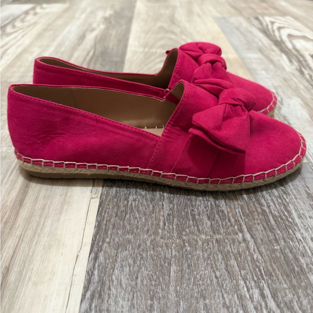 Crown &‎ Ivy Women's Fiona Bow Espadrille Flats Fuschia 8.5 - Picture 3 of 5